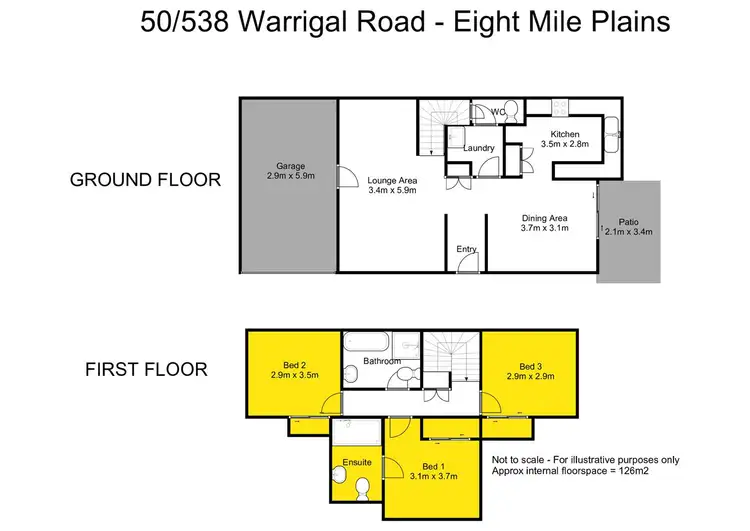 Floorplan of Homely townhouse listing, 50/538 Warrigal Road, Eight Mile Plains QLD 4113