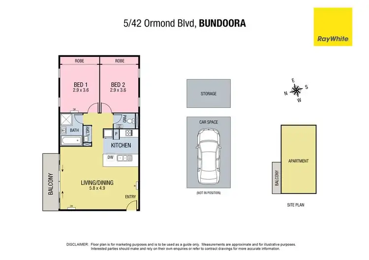 Floorplan of Homely apartment listing, 5/42 Ormond Boulevard, Bundoora VIC 3083