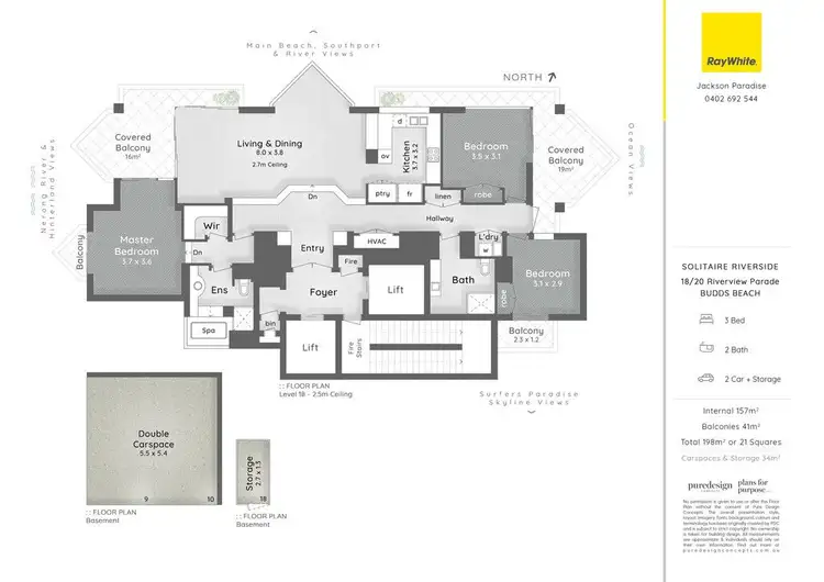 Floorplan of Homely apartment listing, 18/20 Riverview Parade 'Solitaire', Surfers Paradise QLD 4217