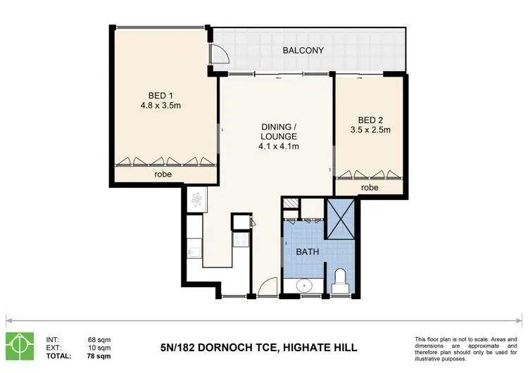 Floorplan of Homely apartment listing, 5N/182 Dornoch Terrace, Highgate Hill QLD 4101