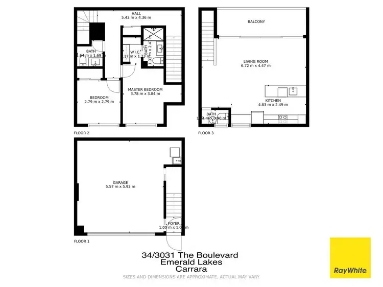 Floorplan of Homely townhouse listing, 34/3031 The Boulevard, Carrara QLD 4211