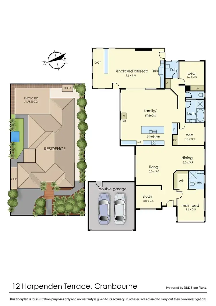 Floorplan of Homely house listing, 12 Harpenden Terrace, Cranbourne VIC 3977