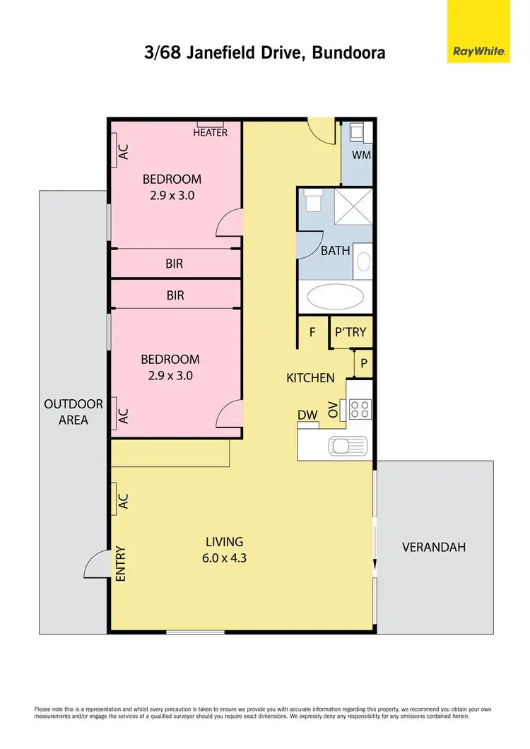 Floorplan of Homely apartment listing, 3/68 Janefield Drive, Bundoora VIC 3083