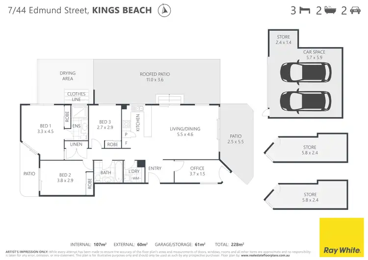 Floorplan of Homely unit listing, Unit 7/44 Edmund Street, Kings Beach QLD 4551