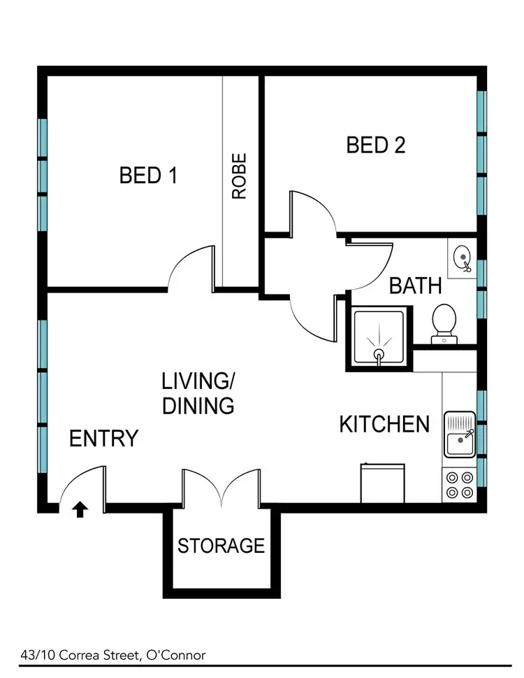 Floorplan of Homely unit listing, 43/10 Correa Street, O'connor ACT 2602