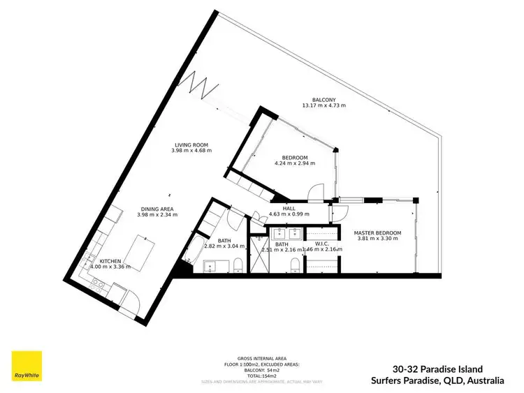 Floorplan of Homely apartment listing, 312/30-32 Paradise Island, Surfers Paradise QLD 4217