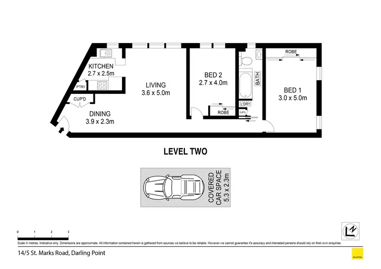 Floorplan of Homely apartment listing, 14/5 Octagon Road, Darling Point NSW 2027