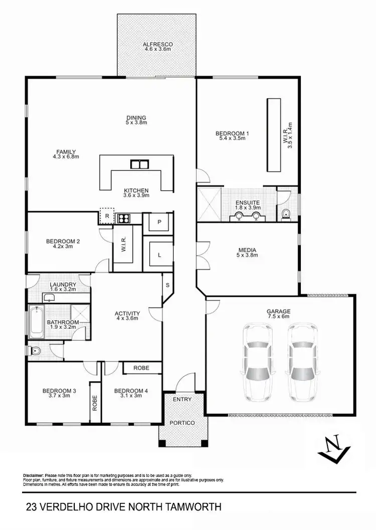 Floorplan of Homely house listing, 23 Verdelho Drive, Tamworth NSW 2340