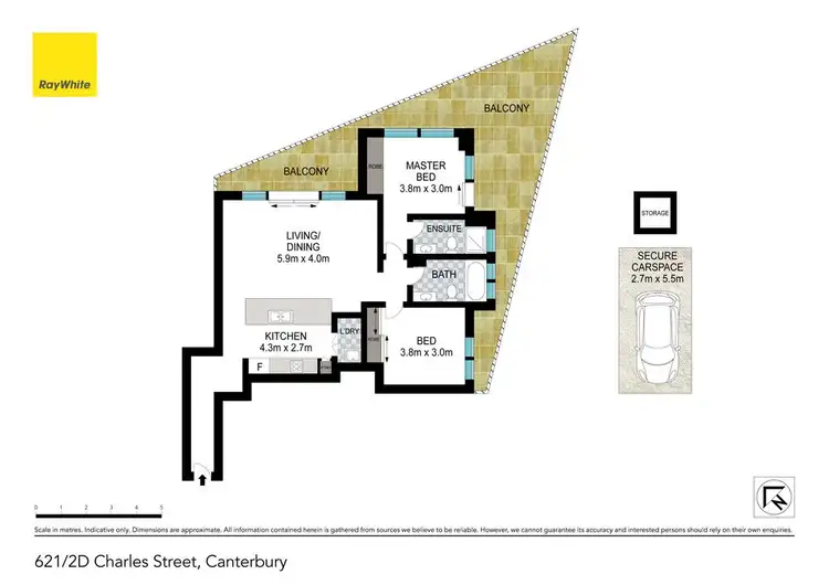Floorplan of Homely apartment listing, 621/2D Charles Street, Canterbury NSW 2193