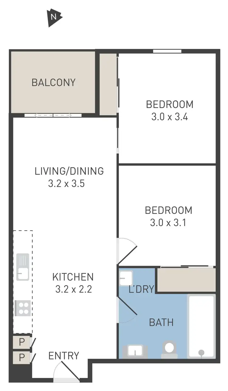 Floorplan of Homely apartment listing, 211/77 Galada Avenue, Parkville VIC 3052