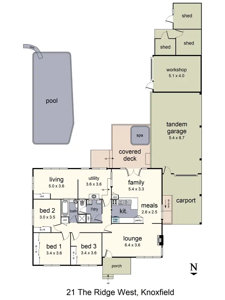 Floorplan of Homely house listing, 21 The Ridge West, Knoxfield VIC 3180