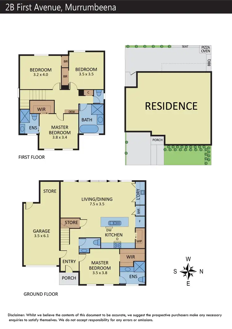 Floorplan of Homely townhouse listing, 2B First Avenue, Murrumbeena VIC 3163