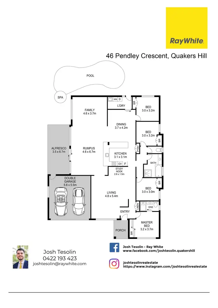 Floorplan of Homely house listing, 46 Pendley Crescent, Quakers Hill NSW 2763