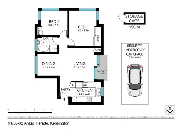 Floorplan of Homely apartment listing, 91/56-62 Anzac Parade, Kensington NSW 2033