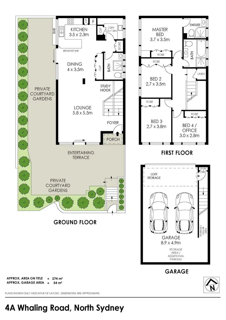 Floorplan of Homely townhouse listing, 4A Whaling Road, North Sydney NSW 2060