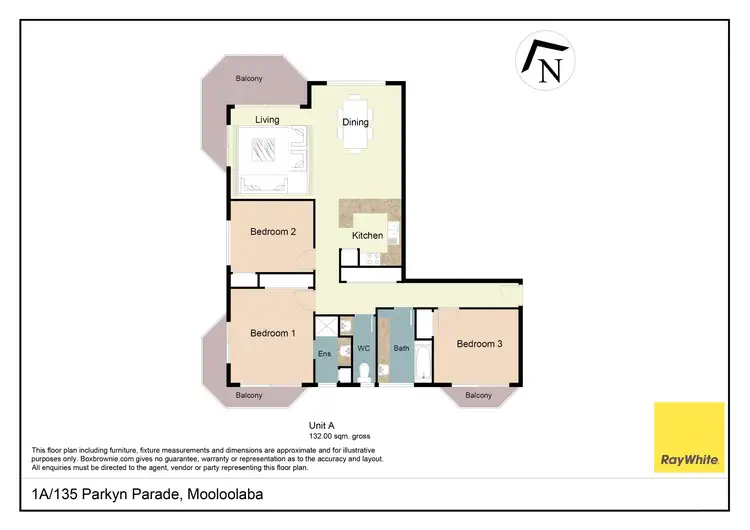 Floorplan of Homely unit listing, 1A/135 Parkyn Parade, Mooloolaba QLD 4557