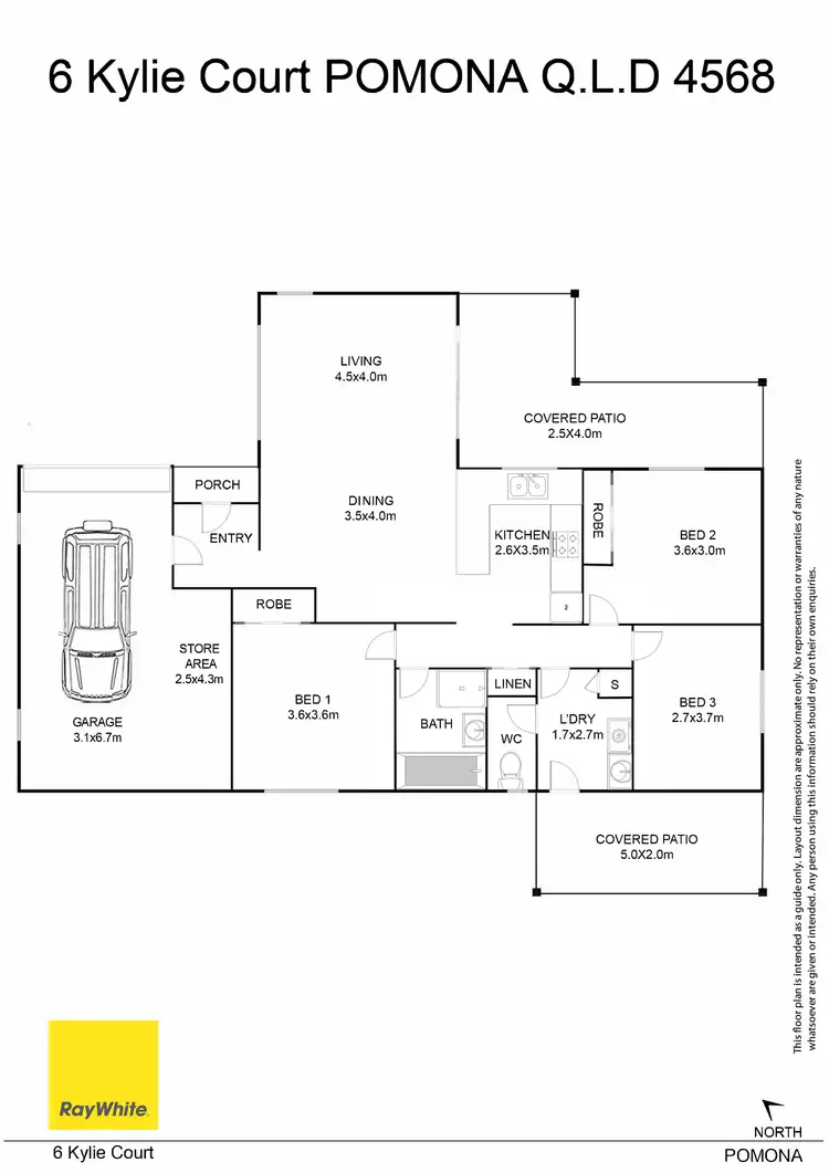 Floorplan of Homely house listing, 6 Kylie Court, Pomona QLD 4568