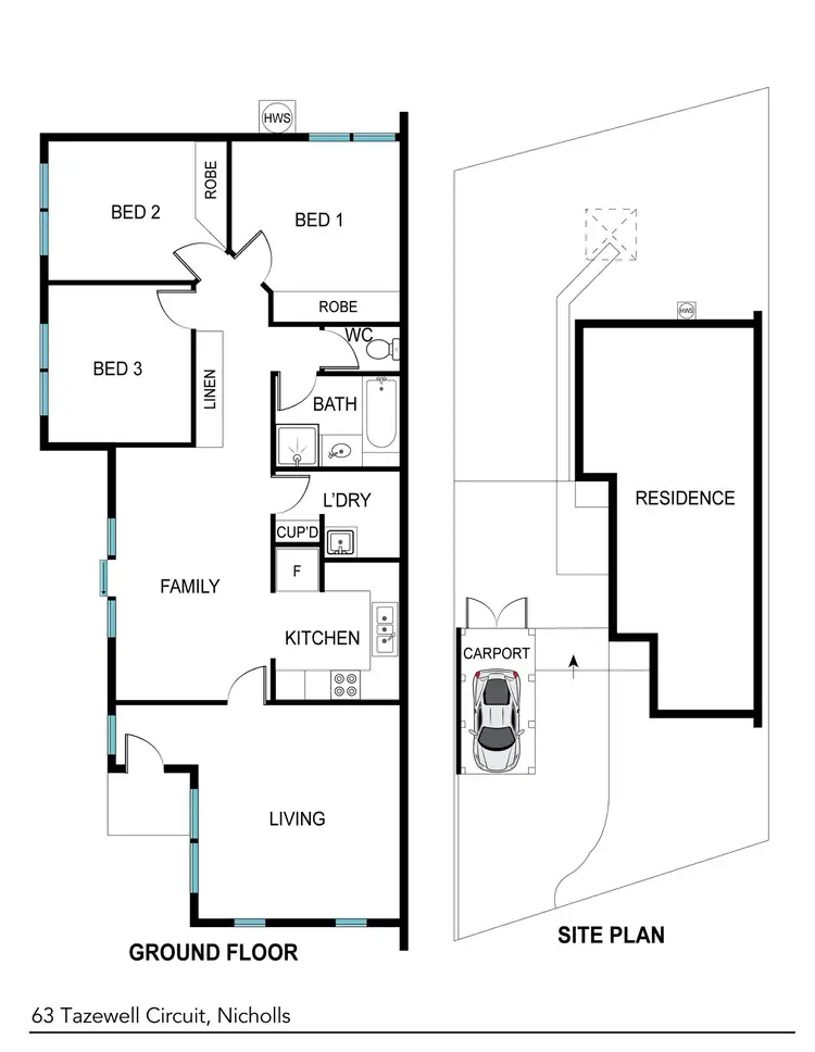 Floorplan of Homely house listing, 63 Tazewell Circuit, Nicholls ACT 2913