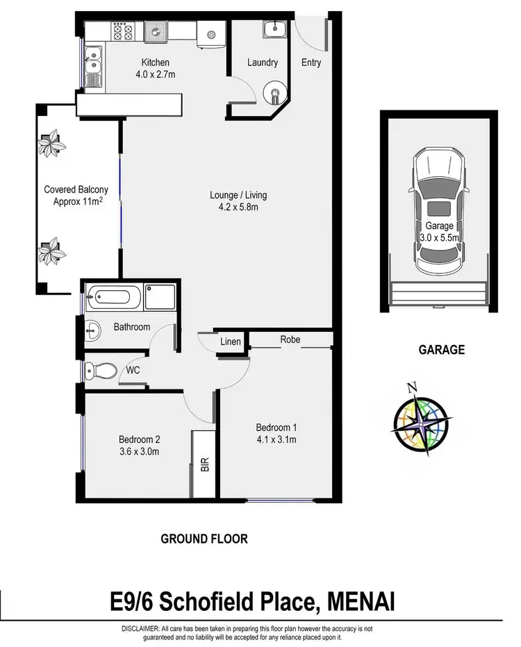 Floorplan of Homely apartment listing, E9/6 Schofield Place, Menai NSW 2234