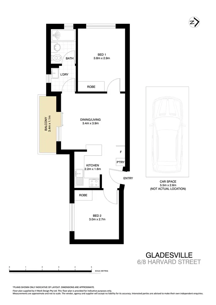 Floorplan of Homely apartment listing, 6/8 Harvard Street, Gladesville NSW 2111