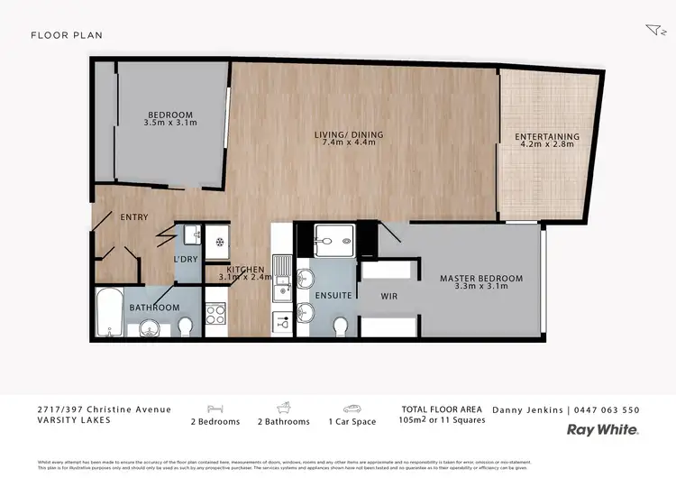 Floorplan of Homely apartment listing, 2717/397 Christine Avenue, Varsity Lakes QLD 4227