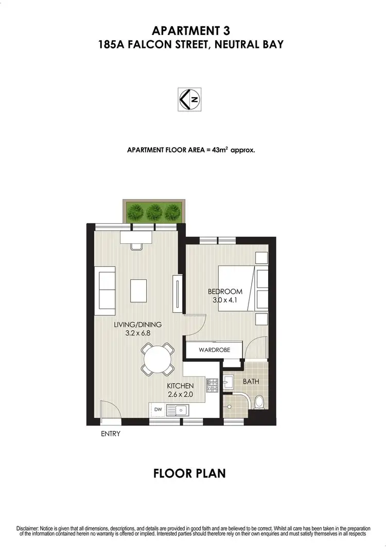 Floorplan of Homely apartment listing, 3/185A Falcon Street, Neutral Bay NSW 2089