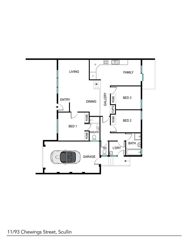 Floorplan of Homely townhouse listing, 11/93 Chewings Street, Scullin ACT 2614