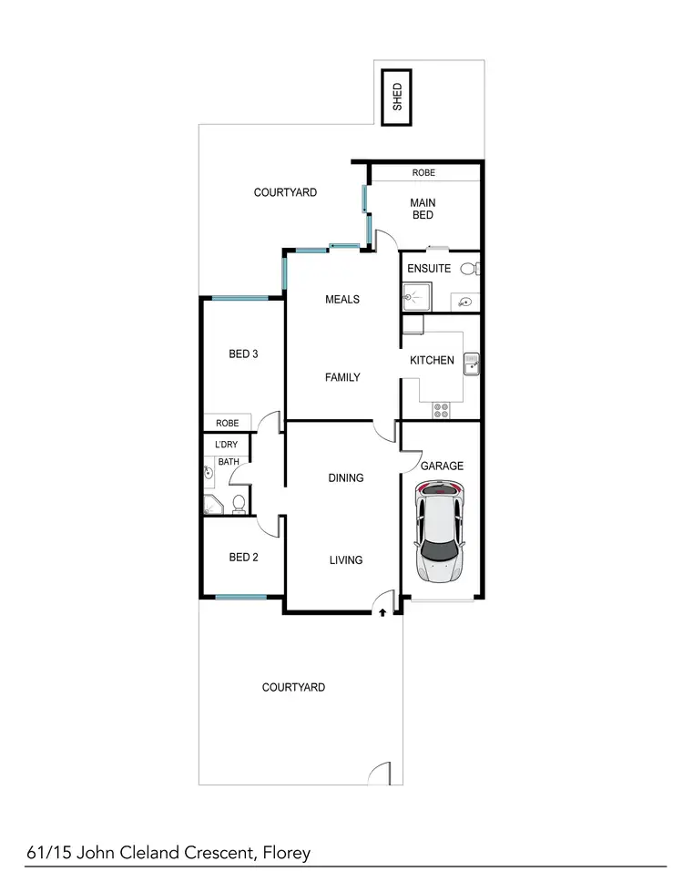 Floorplan of Homely townhouse listing, 61/15 John Cleland Crescent, Florey ACT 2615