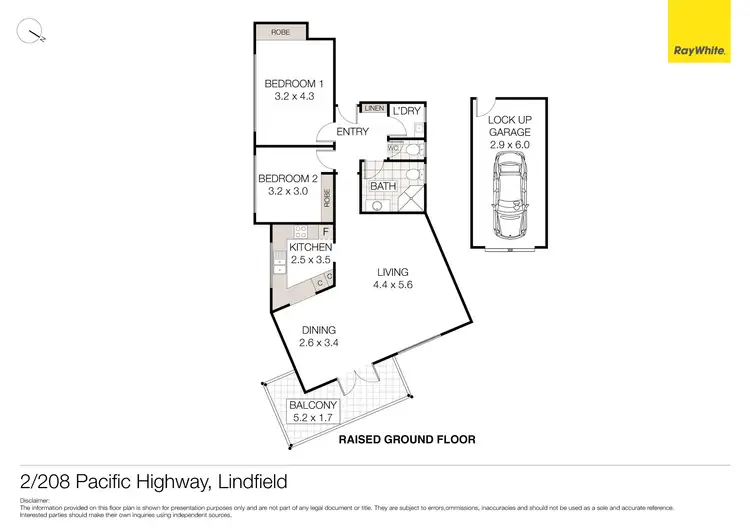Floorplan of Homely unit listing, 2/208 Pacific Highway, Lindfield NSW 2070