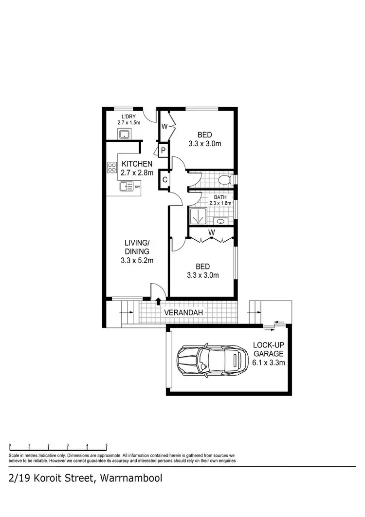 Floorplan of Homely unit listing, 2/19 Koroit Street, Warrnambool VIC 3280
