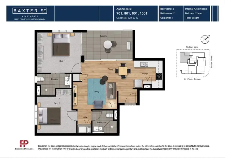 Floorplan of Homely apartment listing, 701/398 St Pauls Terrace, Fortitude Valley QLD 4006