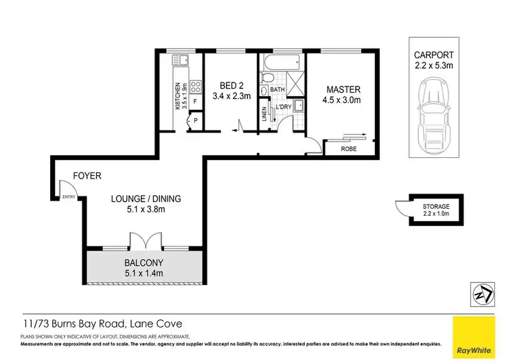 Floorplan of Homely apartment listing, 11/73-75 Burns Bay Road, Lane Cove NSW 2066