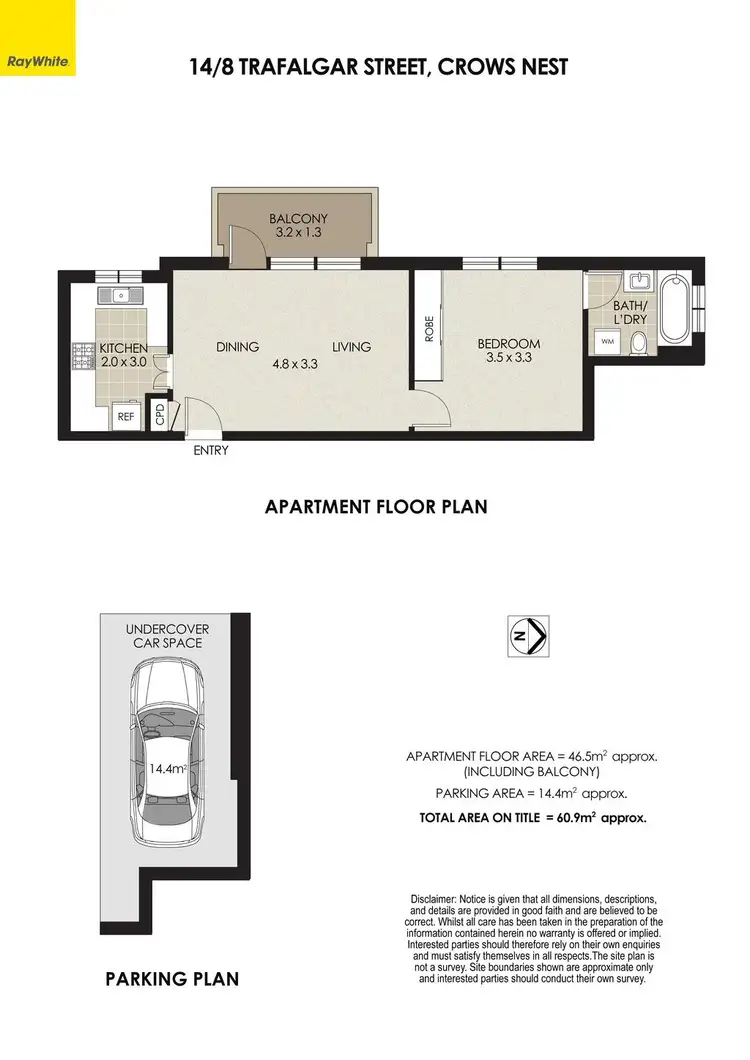 Floorplan of Homely apartment listing, 14/8 Trafalgar Street, Crows Nest NSW 2065