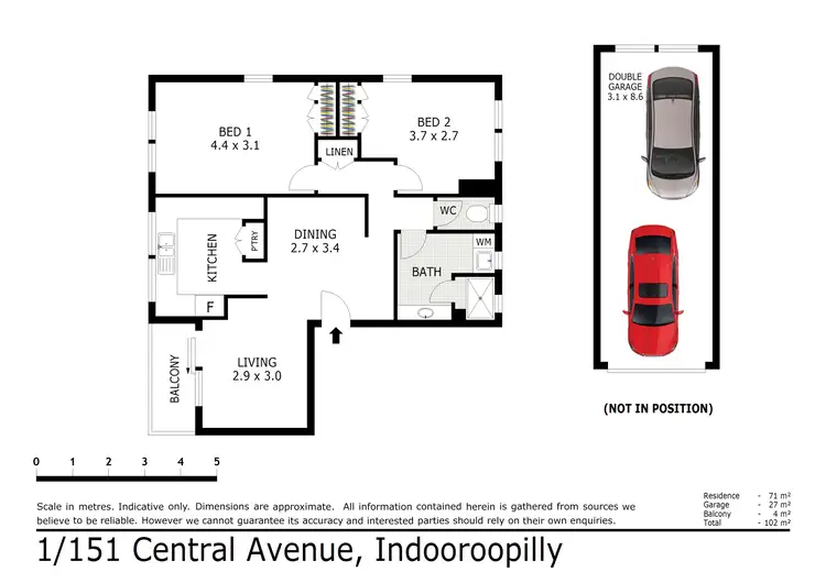 Floorplan of Homely unit listing, 1/151 Central Avenue, Indooroopilly QLD 4068
