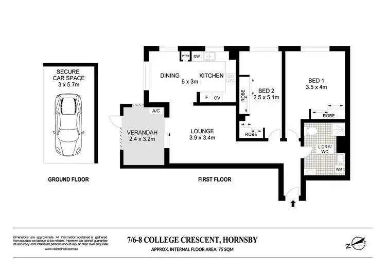 Floorplan of Homely apartment listing, 7/6-8 College Crescent, Hornsby NSW 2077