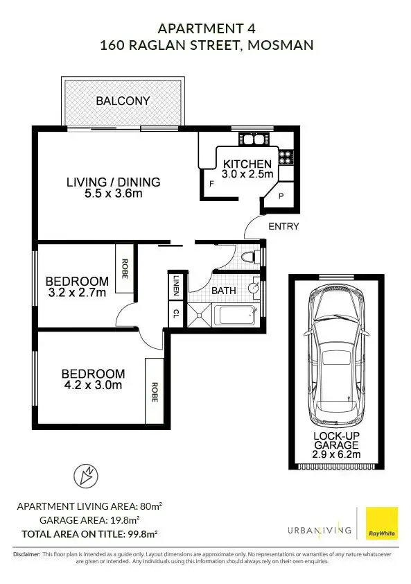 Floorplan of Homely apartment listing, 4/160 Raglan Street, Mosman NSW 2088