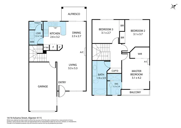 Floorplan of Homely townhouse listing, 14/18 Ackama Street, Algester QLD 4115