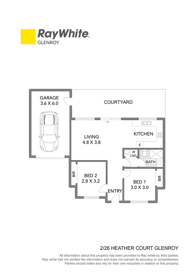 Floorplan of Homely unit listing, 2/26 Heather Court, Glenroy VIC 3046