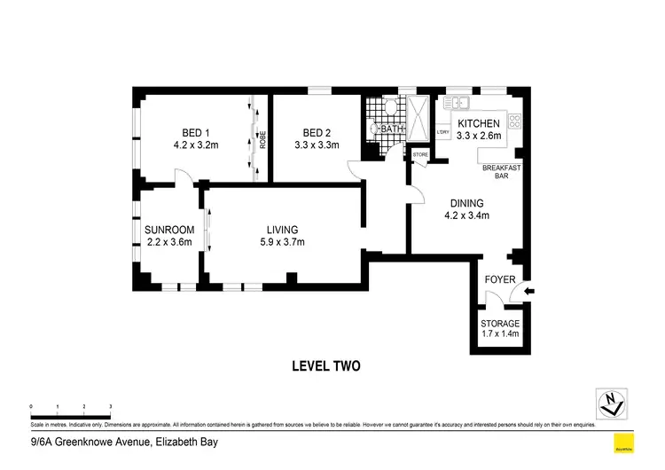 Floorplan of Homely apartment listing, 9/6A Greenknowe Avenue, Elizabeth Bay NSW 2011