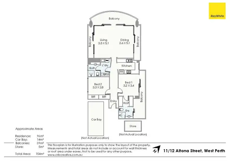 Floorplan of Homely apartment listing, 11/12 Altona Street, West Perth WA 6005