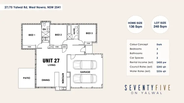 Floorplan of Homely townhouse listing, 27/75 Yalwal Road, West Nowra NSW 2541