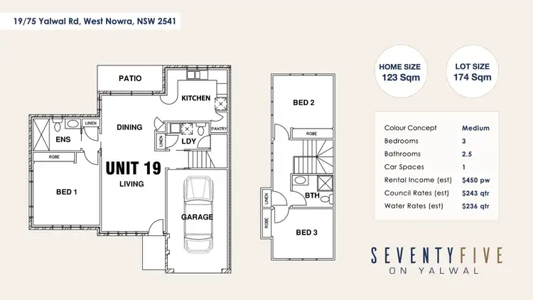 Floorplan of Homely townhouse listing, 19/75 Yalwal Road, West Nowra NSW 2541
