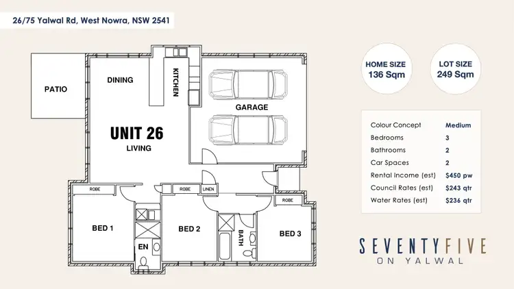 Floorplan of Homely townhouse listing, 26/75 Yalwal Road, West Nowra NSW 2541