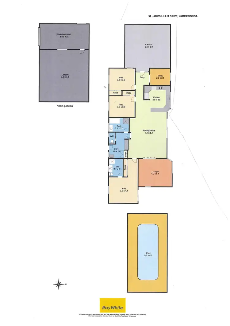 Floorplan of Homely house listing, 32 James Lillis Drive, Yarrawonga VIC 3730
