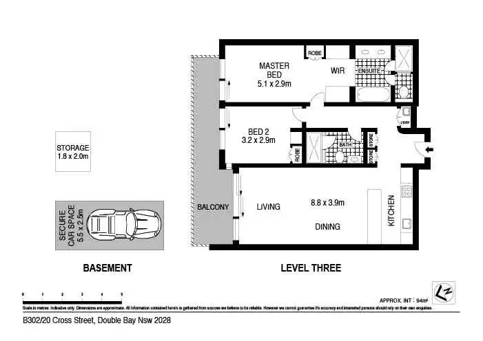 Floorplan of Homely apartment listing, B302/20-26 Cross Street, Double Bay NSW 2028
