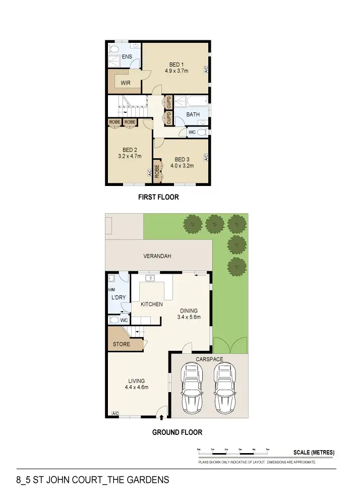 Floorplan of Homely townhouse listing, 8/5 St John Court, The Gardens NT 820