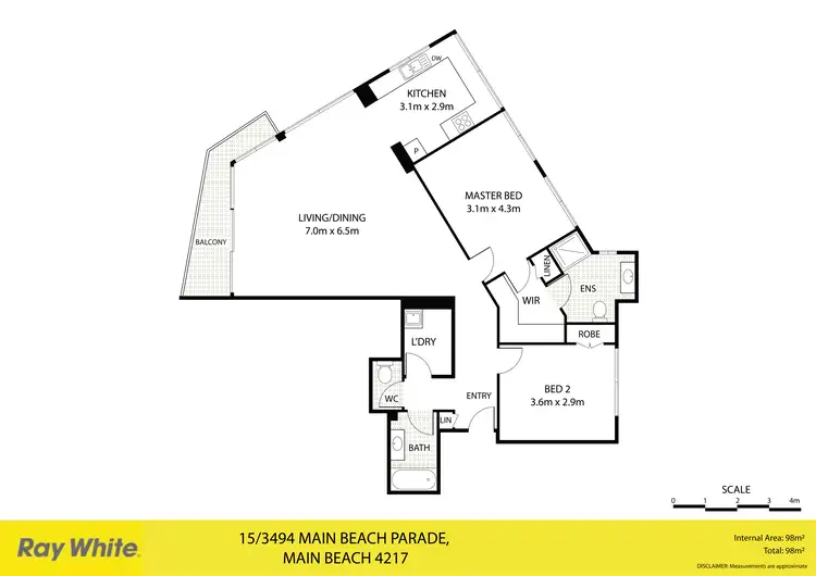 Floorplan of Homely unit listing, 15/3494 Main Beach Parade, Main Beach QLD 4217