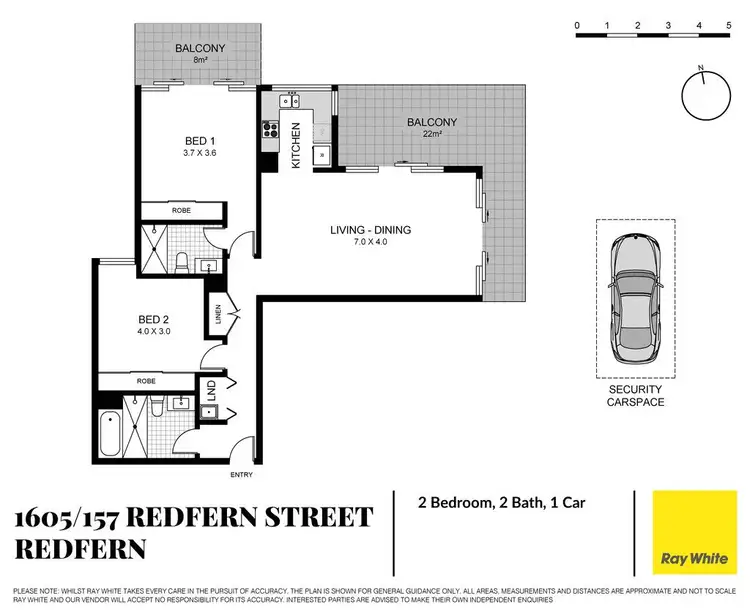Floorplan of Homely apartment listing, 1605/157 Redfern Street, Redfern NSW 2016