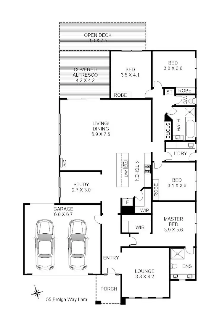 Floorplan of Homely house listing, 55 Brolga Way, Lara VIC 3212