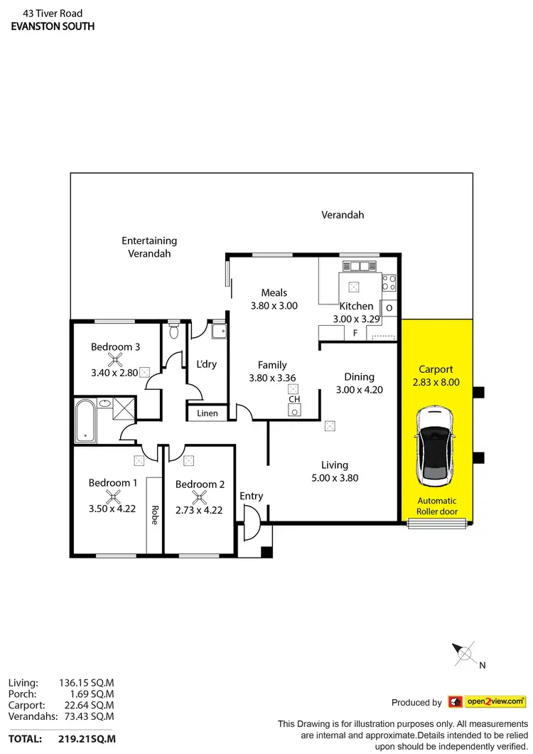 Floorplan of Homely house listing, 43 Tiver Road, Evanston South SA 5116
